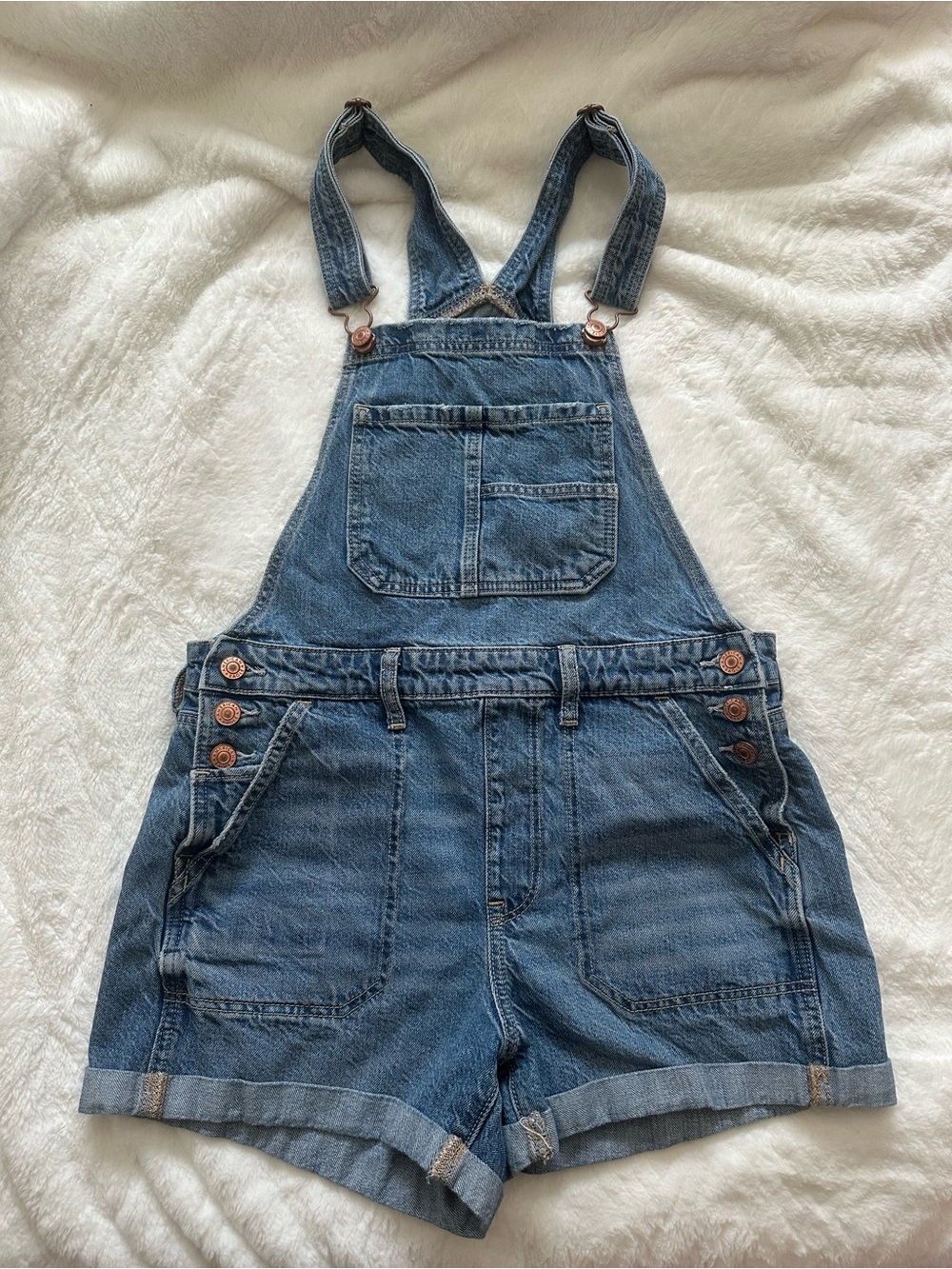 American Eagle Denim Short Overalls